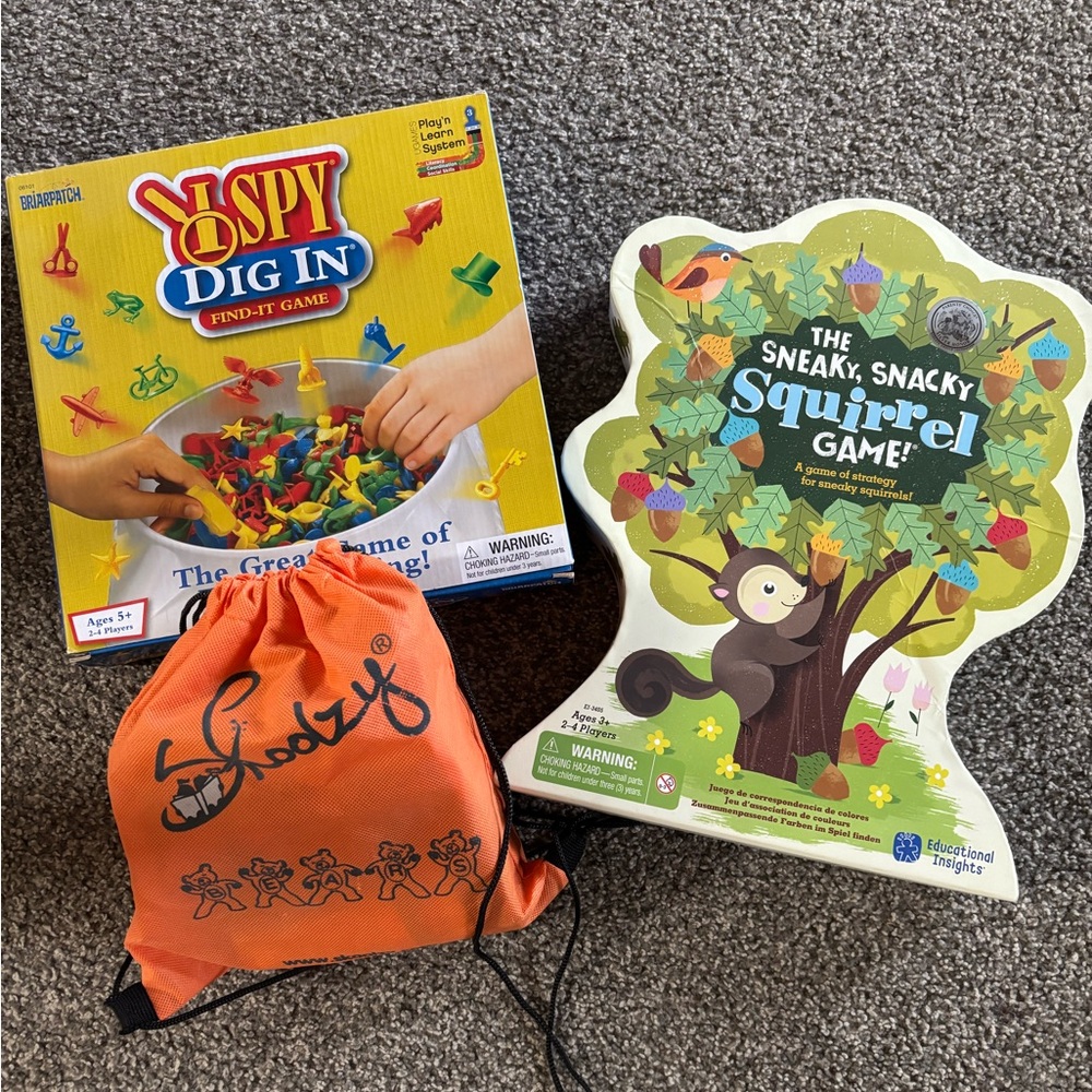 I Spy Dig In+Thr Sneaky, Snacky Squirrel Game+Skoolzy counting bears